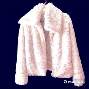 Vintage Selene Sport White Faux Fur Lined Coat Size Small